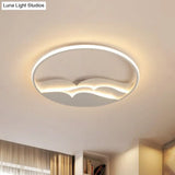 Modern Metal Led Flush Mount Ceiling Light With Halo Ring For Bedroom - White Flushmount / 17 Warm