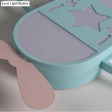Modern Metal Led Flush Mount Lamp - Pink/Blue Plane Warm/White Lighting 19.5’/25.5’ Width