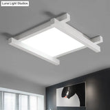 Modern Metal Led Flush Mount Lamp With Crisscross Design - Black/White 17’/21’/25’ Wide