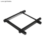 Modern Metal Led Flush Mount Lamp With Crisscross Design - Black/White 17’/21’/25’ Wide