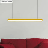 Modern Metal Led Hanging Lamp – Tubular Pendant Light For Dining Room Available In Red/Blue/Yellow