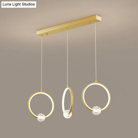 Modern Metal Led Indoor Pendant Light: Stylish Ring-Shaped Hanging Fixture