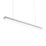 Modern Metal Led Rectangular Hanging Lamp Wide Black/Silver Ceiling Pendant Light Fixture For