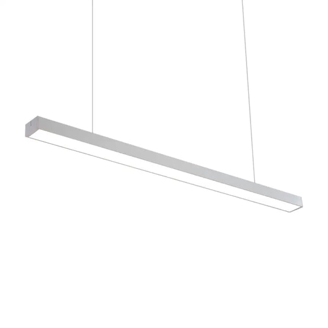Modern Metal Led Rectangular Hanging Lamp Wide Black/Silver Ceiling Pendant Light Fixture For