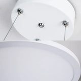 16/19.5 Wide Plate Hanging Lamp - Modern Metal Led White Ceiling Pendant Light For Office Remote