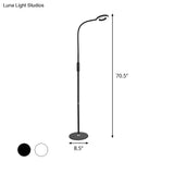 Modern Metal Loop Floor Lamp - White/Black Led Light For Living Room