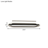 Modern Metal Oval Ceiling Lamp In Black And White/Gold With Led Flush Mount Warm/White Light -