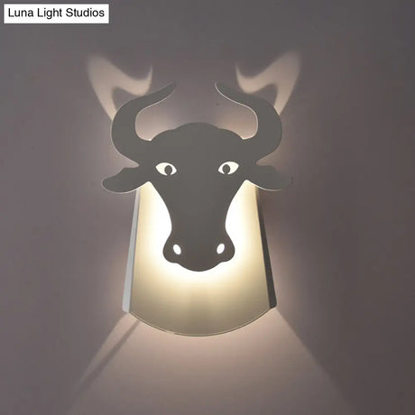 Modern Metal Ox Wall Lamp With Integrated Led For Chic Indoor Lighting