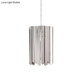 Modern Metal Pendant Light With Black/Chrome/Gold Finish - 1-Light Cylindrical Hanging Lamp