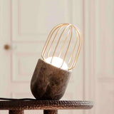 Modern Metal Pill Desk Light - Brown Task Lamp With White Glass Shade