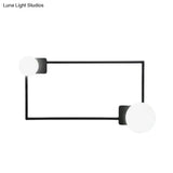 Modern Metal Rectangle Flush Wall Sconce With Led Lighting - Black Finish