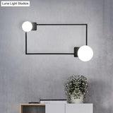 Modern Metal Rectangle Flush Wall Sconce With Led Lighting - Black Finish