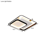 Modern Metal Rectangle/Square Led Ceiling Flush Mount In Warm/White Light Various Sizes