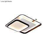 Modern Metal Rectangle/Square Led Ceiling Flush Mount In Warm/White Light Various Sizes