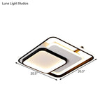 Modern Metal Rectangle/Square Led Ceiling Flush Mount In Warm/White Light Various Sizes