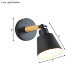 Modern Metal Rotatable Wall Sconce: One-Light Bucket Light For Dining Room