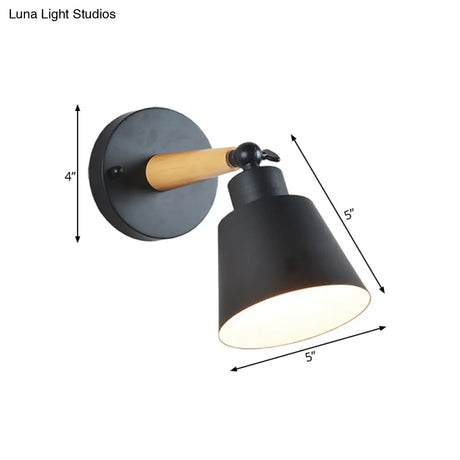 Modern Metal Rotatable Wall Sconce: One-Light Bucket Light For Dining Room