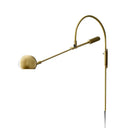Modern Metal Sphere Wall Sconce Light With Curved Arm - 1 Head Lighting Fixture Gold