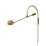 Modern Metal Sphere Wall Sconce Light With Curved Arm - 1 Head Lighting Fixture Gold