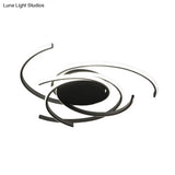 Modern Metal Spiral Flush Mount Led Ceiling Light For Bedrooms