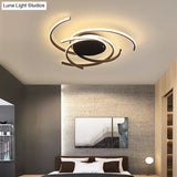 Modern Metal Spiral Flush Mount Led Ceiling Light For Bedrooms