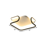 Modern Metal Square Flush Mount Led Ceiling Light (16/19.5) - Warm/White Bedroom Lighting