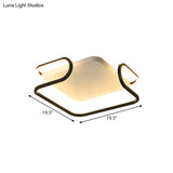 Modern Metal Square Flush Mount Led Ceiling Light (16’/19.5’) - Warm/White Bedroom Lighting