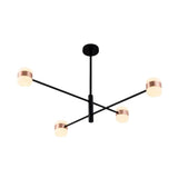 Modern Metal Starburst Chandelier Black Pendant Lighting With Warm/White Light (4/6/8 Lights)