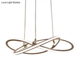 Modern Metal Strip Chandelier Pendant Light For Restaurants With Hanging Cord