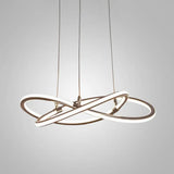 Modern Metal Strip Chandelier Pendant Light For Restaurants With Hanging Cord Gold / 39.5’