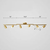 Modern Metal Tube Track Lamp - Ceiling Spotlight For Clothing Store 6 / Gold