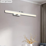 Modern Metal Vanity Wall Sconce With Led Lights - Curved Arm 3 Gears 16.5/28/22.5 Wide In