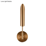 Modern Metal Wall Lamp Sconce With Brass Finish Led Lighting - Tube Up-Down Mount