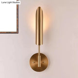 Modern Metal Wall Lamp Sconce With Brass Finish Led Lighting - Tube Up-Down Mount