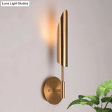 Modern Metal Wall Lamp Sconce With Brass Finish Led Lighting - Tube Up-Down Mount