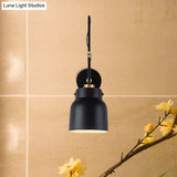 Modern Metal Wall Sconce Light With Cup Shade & Long Arm - Ideal For Library Bookstore