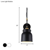 Modern Metal Wall Sconce Light With Cup Shade & Long Arm - Ideal For Library Bookstore