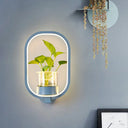 Modern Metal Wall Sconce With Artistic Loop Design And Clear Glass Plant Pot Blue / Third Gear