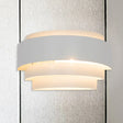 Modern Metal Wall Sconce With Etched Pattern - White Light For Living Room / A