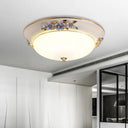 Modern Metal White Ceiling Mounted Led Flush Mount Lighting Fixture Korean Flower Design