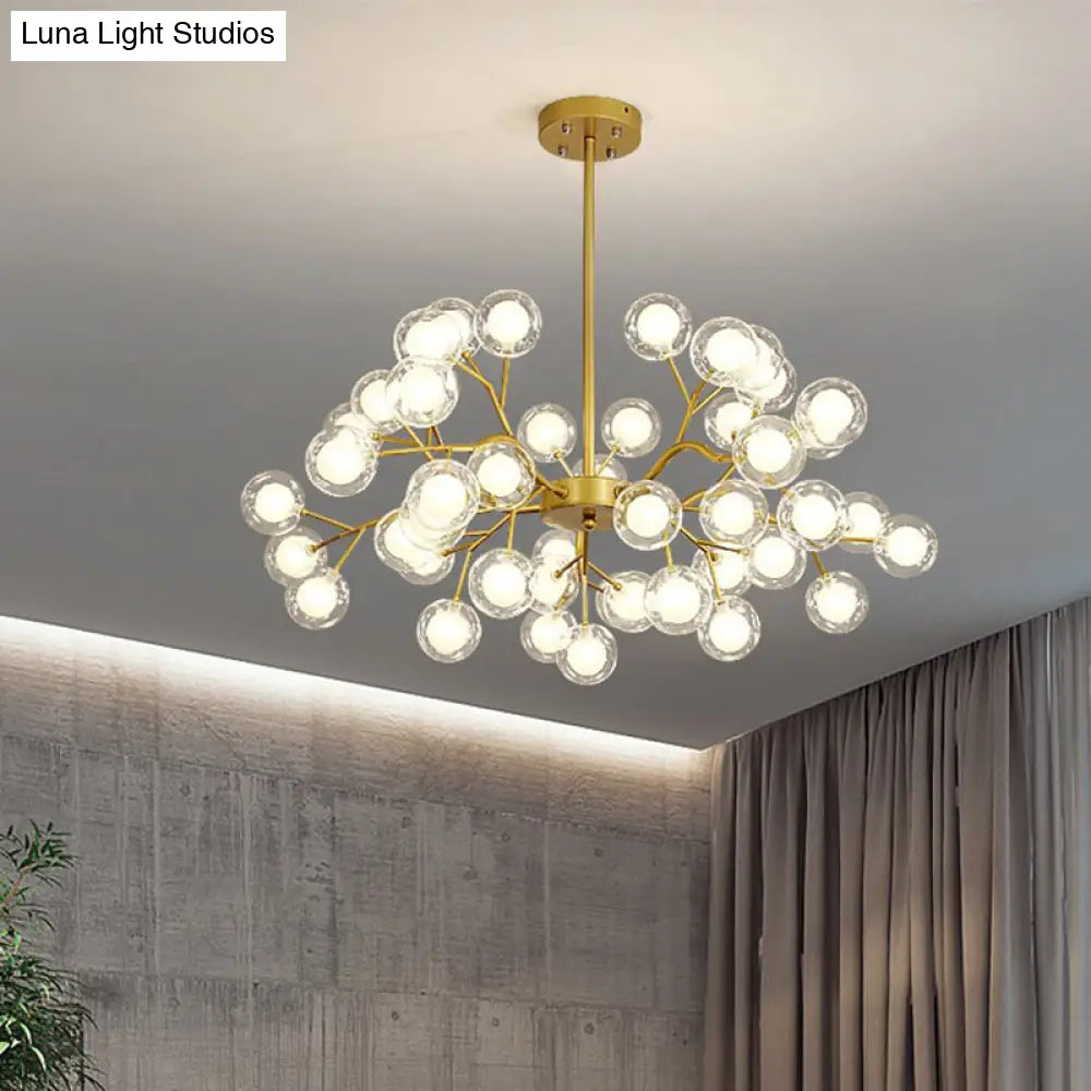 Wireframe Pendant Lamp: Minimal Led Chandelier For Living Room 30 / Gold A