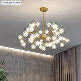 Wireframe Pendant Lamp: Minimal Led Chandelier For Living Room 30 / Gold A