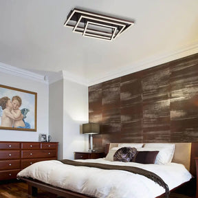 Modern Metallic Brown Semi Flush Mount Light In Warm/White/Neutral Tones / White