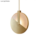 Modern Metallic Dining Room Pendant Lighting In Gold - Round Led Hanging Lamp