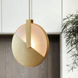 Modern Metallic Dining Room Pendant Lighting In Gold - Round Led Hanging Lamp