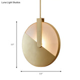 Modern Metallic Dining Room Pendant Lighting In Gold - Round Led Hanging Lamp