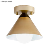 Modern Metallic Flushmount Ceiling Light With Conical Design - 1 - Light Gold Finish