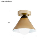 Modern Metallic Flushmount Ceiling Light With Conical Design - 1 - Light Gold Finish