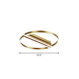 Modern Metallic Flushmount Led Ceiling Light With Gold Finish - Ideal For Bedroom / White Semicircle