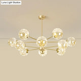Modern Metallic Globe Led Chandelier Light In Gold